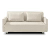 EVERGREENWEB Divano Letto 2 Posti con Materasso Matrimoniale 140x190 Ortopedico, Prontoletto RICHIUDIBILE 2in1, Rivestimento Beige SFODERABILE, Braccioli Slim, Coppia Cuscini SUPERSOFT Inclusi | EDITH