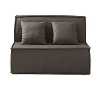 EVERGREENWEB Divano Letto 2 Posti con Materasso Piazza e Mezzo 120x190 Ortopedico Prontoletto RICHIUDIBILE con Rivestimento SFODERABILE Lavabile Coppia Cuscini SUPERSOFT Abbinati, Grigio Scuro, ELLEN