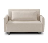 EVERGREENWEB Divano Letto 2 Posti con Materasso una Piazza e Mezza 120x190 Ortopedico, Prontoletto RICHIUDIBILE 2 in 1, Rivestimento Beige SFODERABILE, Braccioli Slim Cuscini SUPERSOFT Inclusi | EDITH