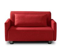 EVERGREENWEB Divano Letto 2 Posti con Materasso una Piazza e Mezza 120x190 Ortopedico, Prontoletto RICHIUDIBILE 2 in 1, Rivestimento Rosso SFODERABILE, Braccioli Slim Cuscini SUPERSOFT Inclusi | EDITH