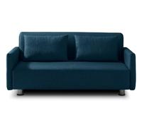 EVERGREENWEB Divano Letto 3 Posti con Materasso Matrimoniale 160x190 Ortopedico, Prontoletto RICHIUDIBILE 2 in 1, Rivestimento Blu SFODERABILE, Braccioli Slim, Coppia Cuscini SUPERSOFT Inclusi | EDITH