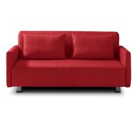 EVERGREENWEB Divano Letto 3 Posti con Materasso Matrimoniale 160x190 Ortopedico, Prontoletto RICHIUDIBILE 2in1, Rivestimento Rosso SFODERABILE, Braccioli Slim, Coppia Cuscini SUPERSOFT Inclusi | EDITH