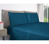 EVERGREENWEB - Federe Cuscini Letto Matrimoniale 50x80 cm, Set di 2 copricuscini in Puro Cotone con patella interna, Anallergico, lavabile in lavatrice - Blu