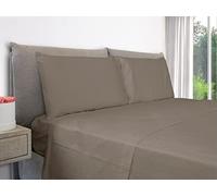 EVERGREENWEB - Federe Cuscini Letto Matrimoniale 50x80 cm, Set di 2 copricuscini in Puro Cotone con patella interna, Anallergico, lavabile in lavatrice - Tortora