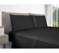 EVERGREENWEB - Federe Cuscini Letto Matrimoniale 50x80 cm, Set di 2 copricuscini in Puro Cotone con patella interna, Anallergico, lavabile in lavatrice - Nero