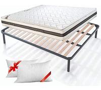 Evergreenweb - Kit Rete e Materasso Matrimoniale 160x190 Memory Foam Alto 20 cm Sfoderabile + Coppia Cuscini Gratis, Set Letto - Materasso Effetto Massaggiante Rete a Doghe in Legno Ortopedica Offerta