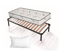 EVERGREENWEB Kit Rete e Materasso Singolo 85x195 Aloe Vera Alto 20 cm con Cuscino Memory Foam Gratis Set Letto Materasso Effetto Massaggiante e Rete Singola a Doghe in Legno Ortopedica - Offerta