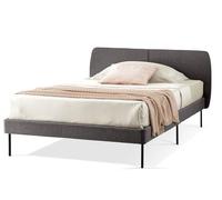 EVERGREENWEB - Letto Piazza e Mezza con Materasso 120x200 alto 20 cm in Waterfoam Flex, Base Letto 12 Doghe in Legno + Cuscino in Fiocco Memory, Testata Quadrata Stondata, Rivestimento Tessuto Tortora