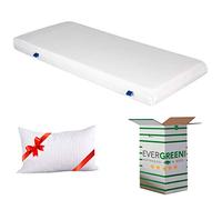 EVERGREENWEB - Materasso 120x190 una Piazza e Mezza in Waterfoam ORTOPEDICO alto 15cm con Cuscino Memory Foam GRATIS Rivestimento in AIR SPACE Bianco tessuto Anallergico per tutti Letti o Reti OFFERTA