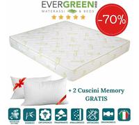 EVERGREENWEB Materasso a 7 Zone BAMBOO + Cuscini GRATIS