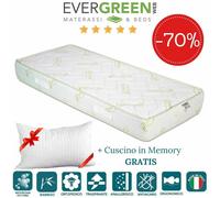 EVERGREENWEB Materasso a 7 Zone BAMBOO + Cuscini GRATIS