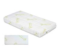 EVERGREENWEB - Materasso Lettino o Culla 100% LATTICE 60x120 per Bambini h 12 cm con Cuscino ANTISOFFOCO su misura GRATIS, Rivestimento Sfoderabile Tessuto in Fibra di BAMBOO Anallergico Lavabile OLAF