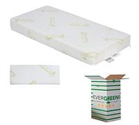 EVERGREENWEB - Materasso Lettino o Culla 60x125 in LATTICE e Waterfoam per Bambini alto 12 cm + Cuscino ANTISOFFOCO su misura GRATIS Fodera BAMBOO, Rivestimento Sfoderabile Anallergico Lavabile BAMBY