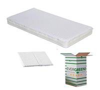 EVERGREENWEB - Materasso Lettino o Culla 70x160 per Bambini alto 12cm + Guanciale ANTISOFFOCO GRATIS con Fodera in Cotone Naturale Rivestimento + fascia AIR SPACE Sfoderabile Anallergico Lavabile NEMO