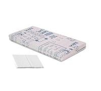 EVERGREENWEB Materasso Lettino o Culla per Bambini 60x125 cm alto 12cm + Cuscino ANTISOFFOCO su misura GRATIS con Fodera in Cotone Naturale, Rivestimento Sfoderabile Blu Anallergico Lavabile