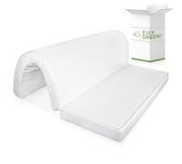 EVERGREENWEB - Materasso Matrimoniale 140x190 H 10 cm Pieghevole su Seduta per Divano Letto, Prontoletto, Lastra in Poliuretano Ortopedico, Rivestimento con Laccetti di Fissaggio, Mod. Bed Sofa