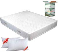 EVERGREENWEB Materasso Matrimoniale 150x200 Alto 25 cm DISPOSITIVO MEDICO, con Coppia Cuscini Memory Foam GRATIS, Ortopedico, Rivestimento Bianco Effetto MASSAGIANTE, Tessuto ANALLERGICO | BIG FASHION