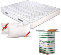 EVERGREENWEB Materasso Matrimoniale 160x190 Alto 20 cm DISPOSITIVO MEDICO con Coppia Cuscini Memory Foam GRATIS, Ortopedico, Rivestimento Bianco Effetto MASSAGIANTE, Tessuto ANALLERGICO | FASHION