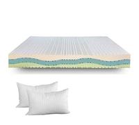 EVERGREENWEB - Materasso Matrimoniale 160x190 in MEMORY FOAM Alto 20cm Ortopedico con DISPOSITIVO MEDICO, Lastra Waterfoam AIR 7 Zone Lato Estivo Invernale Tessuto Sfoderabile + 2 Cuscini Letto GRATIS