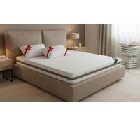 EVERGREENWEB Materasso Matrimoniale 170x190 Alto 18 cm + COPPIA CUSCINI in Memory Foam INCLUSI Lastra in WaterFoam Ortopedico Rivestimento SFODERABILE Lavabile Effetto MASSAGGIANTE per Reti e Letti