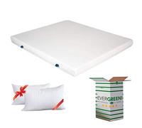 EVERGREENWEB - Materasso Matrimoniale 170x195 in Waterfoam ORTOPEDICO alto 15 cm con Coppia Cuscini Memory Foam GRATIS Rivestimento in AIR SPACE Bianco tessuto Antiacaro per tutti Letti o Reti OFFERTA