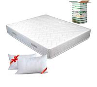EVERGREENWEB Materasso Matrimoniale 180x200 in Waterfoam Alto 25 cm + COPPIA CUSCINI Memory Foam GRATIS, Ortopedico con DISPOSITIVO MEDICO, Rivestimento Effetto MASSAGGIANTE Antiacaro per Reti e Letti