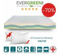 EVERGREENWEB Materasso Ortopedico FIBRA D'ARGENTO + Cuscino gratis