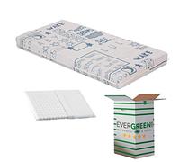 EVERGREENWEB - Materasso per Bambini 70x160 alto 12cm Lettino o Culla + Cuscino ANTISOFFOCO GRATIS con Fodera Bianca in Cotone 100% Naturale Rivestimento Tessuto Sfoderabile Anallergico Lavabile PIMPY