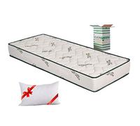 Evergreenweb - Materasso Singolo 80x195 in Waterfoam Ortopedico Alto 20 cm + Cuscino Memory Foam Gratis, Rivestimento Oli Essenziali Aloe Vera, Tessuto Antiacaro Ideale per Tutti Letti e Reti Offerta