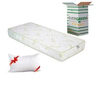 EVERGREENWEB - Materasso Singolo 85x195 in Fibra BAMBOO e Waterfoam Ortopedico Alto 20 cm con Cuscino Memory Foam GRATIS, Tessuto Antiacaro Effetto MASSAGGIANTE, per Tutti Letti e Reti Singoli OFFERTA