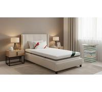 Evergreenweb - Materasso Singolo 90x195 Alto 18 cm con Cuscino in Memory Foam GRATIS Lastra in Waterfoam Ortopedico Rivestimento SFODERABILE Effetto Massaggiante per tutti Reti e Letti Singoli, SLEEPY