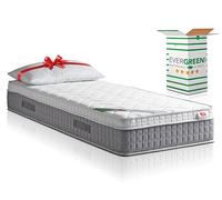 EVERGREENWEB - Materasso Singolo 90x195 in Memory Foam con Topper Alto 25 cm DISPOSITIVO MEDICO + Cuscino Memory, Rivestimento Bianco Effetto MASSAGIANTE Tessuto Antiacaro per Reti o Letti Singoli