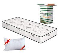 EVERGREENWEB - Materasso Singolo 90x200 in Aloe Vera e Waterfoam Ortopedico Alto 20 cm con Cuscino Memory Foam Gratis, Tessuto Antiacaro Effetto MASSAGGIANTE, per Tutti Letti e Reti Singoli - Offerta