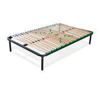 EVERGREENWEB Miglior Rete Letto 1 Piazza e Mezzo 120x190 Alta 35 cm a 24 Doghe in Legno con Regolatori di Rigidità Ortopedica, Struttura Rinforzata in Ferro, Base da Incasso + Kit 4 Piedi Smontabili