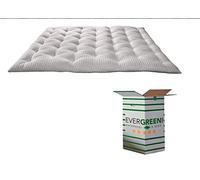 EVERGREENWEB MIGLIOR Topper Materasso Matrimoniale 160x195 in Memory Foam Alto 8 cm Coprimaterasso con Imbottitura 100% Fiocco Morbido Correttore per Materasso Scomodo Futon Rivestimento Anallergico
