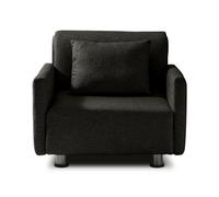 EVERGREENWEB Poltrona Letto 2 in 1 con Materasso Singolo 80x190 Ortopedico, Divano Prontoletto RICHIUDIBILE 1 Posto, Rivestimento Antracite SFODERABILE Braccioli Slim Cuscino SUPERSOFT Incluso | EDITH