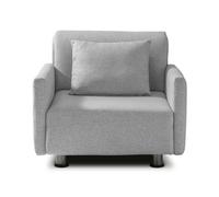 EVERGREENWEB Poltrona Letto 2 in 1 con Materasso Singolo 80x190 Ortopedico, Divano Prontoletto RICHIUDIBILE 1 Posto, Rivestimento Grigio SFODERABILE, Braccioli Slim, Cuscino SUPERSOFT Incluso | EDITH