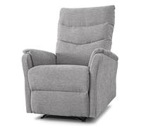 EVERGREENWEB - Poltrona Relax Reclinabile Elettrica con Comodo Pulsante Integrato nel Bracciolo, Schienale Regolabile e Triplo Cuscino in Tessuto Grigio, 2in1 Poltrona Letto con Seduta Ergonomica