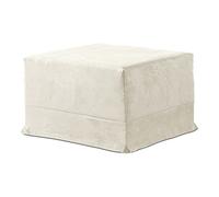 EVERGREENWEB - Pouf letto singolo con materasso, Puff poggiapiedi, materasso ortopedico, copertura sfoderabile e lavabile, pouffe soggiorno, cameretta misura 76x78x47cm (Beige)