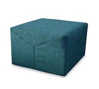 EVERGREENWEB - Pouf Letto Singolo con Materasso Waterfoam h 10 cm, Salvaspazio Pieghevole, Puff poggiapiedi, Ottomano, Tessuto Ottanio Sfoderabile e Lavabile, per Camera Cameretta Soggiorno - Iris