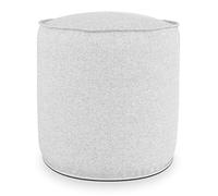 EVERGREENWEB Pouf Rotondo Ø 50 cm - Pouf poggiapiedi Interno ed Esterno Elegante per Giardino, Sgabello Salotto, Balcone - Tessuto di alta Qualità - Outdoor & Indoor- Made in Italy - Grigio