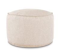 EVERGREENWEB Pouf Rotondo Ø 60 cm - Pouf poggiapiedi Interno ed Esterno Elegante per Giardino, Sgabello Salotto, Balcone - Tessuto di alta Qualità - Outdoor & Indoor- Made in Italy - Beige