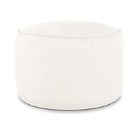 EVERGREENWEB Pouf Rotondo Ø 80 cm - Pouf poggiapiedi Interno ed Esterno Elegante per Giardino, Sgabello Salotto, Balcone - Tessuto di alta Qualità - Outdoor & Indoor- Made in Italy - Bianco