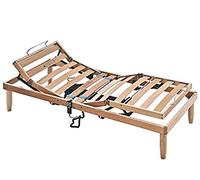 Evergreenweb - Rete 1 Piazza e Mezza Elettrica 120x200 a Doghe in Legno Ortopedica Alzata Motorizzata Base Letto o Materasso Rinforzata 4 Zone Reclinabili Regolatori Rigidità Piedi Smontabili Offerta