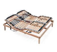 Evergreenweb - Rete Elettrica Matrimoniale 140x200 Ortopedica con Alzata Motorizzata Unica, Base Letto a Doghe in Legno Naturale, Rinforzata Piedi Smontabili Pieghevole Regolatori di Rigidità Offerta