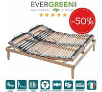 EVERGREENWEB Rete Letto a Doghe in Legno ORTOPEDICA Rinforzata + 4 Piedi GRATIS