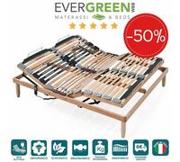 EVERGREENWEB Rete Letto a Doghe in Legno ORTOPEDICA Rinforzata + 4 Piedi GRATIS