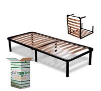 Evergreenweb - Rete Letto una Piazza e Mezza 120x190 a Doghe in Legno Ortopedica con 6 Piedi Smontabili, Struttura portante in Ferro, Pieghevole Salvaspazio Base da Incasso per tutti Letti e Materassi