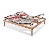 EVERGREENWEB Rete Matrimoniale 140x195 DISPOSITIVO MEDICO - Detraibile Alzata MANUALE Doghe in Legno Basculanti ORTOPEDICA Struttura RINFORZATA Regolatori di Rigidità zona Lombare, 5 Piedi Smontabili