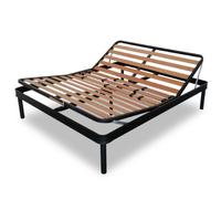 EVERGREENWEB - Rete Matrimoniale 140x200 Manuale Alza Testa e Piedi, Doghe in Legno per TAGLIE FORTI XXL Rinforzata con Doppia Struttura in Ferro 5 Gambe Smontabili Base da Incasso x Letti e Materassi